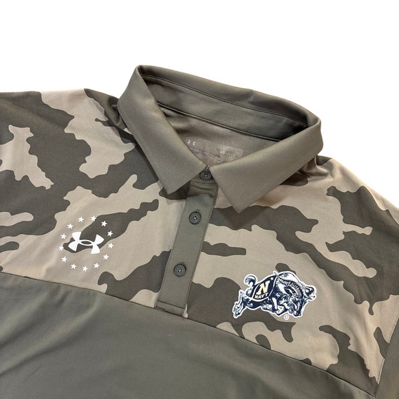 Under Armour Other - UNDER ARMOUR Navy Midshipmen Mens‎ Large Camo HeatGear Polo Shirt